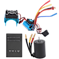 Miniatyrbild 3 av 8: 3650 Motor 2300KV+ 120A Borstlös ESC + Programmeringskort + Kylsänkesats för 1/10 RC-bil