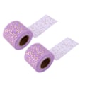 Miniatyrbillede 8 af 8: 2 stk. glitter tylruller med skinnende udseende, nem at bruge, tilstrækkelig mængde, fire farver, netstof tyl til DIY-dekoration, amaranth