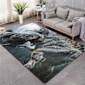Miniatyrbild 1 av 5: Mattor i nordisk stil 3D Dinosaurie Tryck Tjockare Matta för Vardagsrum Sängsida Sovrum Fjäder Matta Hushålls Flannel Matta/mattor20 120cmx180cm
