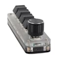 Miniatyrbild 5 av 8: Minitangentbord 4 tangenter 1 knopp USB eller BT Blue Switch Plug and Play Programmerbar knappsats med bakgrundsbelyst för Gaming Office Media