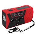 Miniatyrbild 1 av 8: Vevradio med handvev, vattentät AM FM WB nödradio 2,7 till 4,2V väderlarm solcellsradio för utomhusnöd