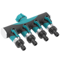 Miniatyrbillede 4 af 8: 4-vejs slangesplitter Metalventil Vandfordelingscontroller Tilslutning Haveplæner Produkt