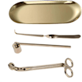 Miniatyrbillede 1 af 4: Lysesaks, lysvægetrimmer, lysbakke og lysvægekrog lys tilbehørssæt (Guld - 4 dele)