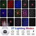 Miniatyrbillede 2 af 5: Stjernehimmelprojektor med LED Nebula, 3 i 1 Musikalsk og Lysende Børnenatlampe med Integreret Bluetooth-højttaler & Fjernbetjening, Hvid