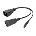 Miniatyrbillede 3 af 8: IEC320 C20 til IEC320 C7 EU-stik Professionelle kraftige Y-splitter-adapterkabel til computer HDTV