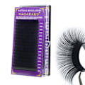 Miniatyrbild 1 av 8: 16 rader ympade falska ögonfransar D Curl Blooming Flower Fluffy Soft Ympade artificiella ögonfransar Matt kol svart 0,07 0,51 tum