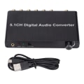 Miniatyrbilde 1 av 8: AY77 5.1CH DAC Converter Audio Decoder Digital Optisk Koaksial for Toslink til RCA 3,5 mm Jack for Xbox for PS4 for TV