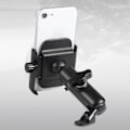 Miniatyrbilde 6 av 8: Sykkeltelefonholder i aluminiumlegering, roterbar, utendørs mobiltelefonstativ for motorsykkel, elsykkel, sykler uten lading, svart stativ