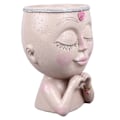 Miniatyrbilde 5 av 8: Ansiktsplanter Pot Resin Love Style Lady Head Sukkulent Planter Kvinne Ansikt Blomsterpotte med Dreneringshull Spader for Innendørs Utendørs Hvit