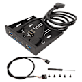 Miniatyrbild 1 av 8: USB frontpanel USB 3.0 4 portar Stabil överföring Jamproof Support Hot Plugging 3,5 tums frontpanel för case