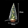 Miniatyrbillede 2 af 5: Mini Bord Luminous Kunstigt Juletræ Med LED Lamper Håndværksindretning Til Nytår Jul Bryllupsgave Til Barn Varmt Lys 25cm