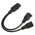 Miniatyrbillede 3 af 8: Y Splitter strømstikledning IEC 320 C14 han til dobbelt 5 15R hun splitter adapterkabel 11,8 tommer 10A 125‑250V