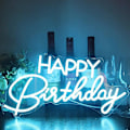 Miniatyrbillede 5 af 5: Happy Birthday LED Neon Skilt til Festdekoration Hjem Bar Gave Hvid