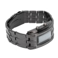 Miniatyrbillede 8 af 8: LED-ur Unik Binær Time Mode Display Konveks buestruktur Vandtæt LED-armbåndsur Elektronisk ur Sort L