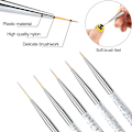 Miniatyrbild 3 av 5: Nagelborste Set - Vit, 5 st, 8/9/10/15/21mm - Gelnagelborste för Nagelkonst Detaljer