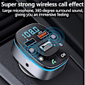Pikkukuva 2 / 5: Bluetooth FM-lähetin autoon, kaksi USB-latausliitäntää, MP3-soitin, TF-kortti, USB-asema, handsfree-puhelut, 7 väriä