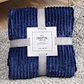 Miniatyrbillede 1 af 5: Fleece Tæppe Fuzzy til Sofa Premium Blødt, Fluffy, Sherpa Stof Hyggeligt Plysbetræk til Seng, Sofa (Navy Blå, 150x200 cm)