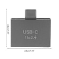 Miniatyrbild 2 av 5: USB C Hane Till Dubbel USB C Hona Splitter Konverter Adapter Förlängningskontakt kompatibel med USB C Laddare PC