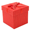 Miniatyrbillede 3 af 8: 4 stk gaveæske med låg 3,9x3,7x3,9 tommer gaveindpakningsæsker til bryllup Jul Fødselsdag Valentinsdag Rød HM2330406