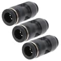 Miniatyrbillede 8 af 8: 10 stk. Pneumatisk Reducer Connector Rustfrit Stål Resin Sort Lige Union Rør Rørfitting PG10-8