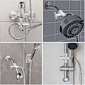 Miniatyrbilde 5 av 5: G1/2\" Dusjhode Omleder Ventil, Solid Messing Dusjarm Omleder Ventil for Håndholdt Dusjhode og Fast Sprayhode, G1/2 20mm Diameter 3-Veis Bad