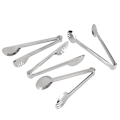 Miniatyrbillede 7 af 8: 4 stk. rustfrit stål brød grill is klemme mad tang køkken bagning tilbehør