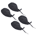 Miniatyrbilde 6 av 8: 4 stk. Unisex kokkehatter med slips - Svart bomull komfortable justerbare matserveringsluer for menn og kvinner