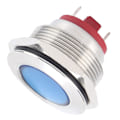 Miniatyrbillede 8 af 8: LED-indikator 22 mm nikkelbelagt messingmetal universel vandtæt stift blåt signallys 6 V blåt