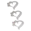 Miniatyrbild 4 av 8: 5 st Broscher DIY Love Peach Hjärtformad Rhinestone Glaslegering Smycken Tillbehör Silver