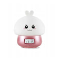 Miniatyrbillede 1 af 5: Baby natlampe vækkeur sengelampe USB vækkeur silikone klap lys pink