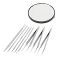 Miniatyrbild 3 av 8: Finnar Nålar Set Svart 10X Förstoring Spegel Spisspets Pormaskar Remover Tools