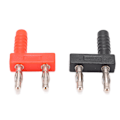 Miniatyrbillede 1 af 8: U36 4mm dobbeltrækket bananstik rød kobber vibrationsbestandig holdbart rød sort kortslutningsstik