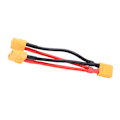 Miniatyrbillede 2 af 8: XT60 parallel batteristikkabel Dobbelt forlænger Y-splitter 1 han til 2 hun silikonetråd til RC-batterier