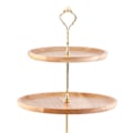 Miniatyrbillede 7 af 8: Frugtfad i træ, naturligt tekstureret, enkelt, elegant, stærkt, holdbart, fødevarebakke, kagefrugt serveringsbakke 20+25+30cm tre lag