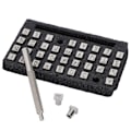 Miniatyrbilde 6 av 8: 36 stk. Lærstempel mønsternummer alfabet hull carving håndverk DIY verktøy 1 stk. håndtak 6,5 mm