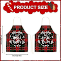 Miniatyrbilde 2 av 4: Juleforkle for Kvinner Menn 2 Pakk Rutete Forkle Jule Baking og Matlaging Justerbart Forkle (68x55cm)
