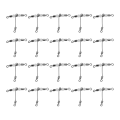 Miniatyrbilde 1 av 8: 20 stk T-form lysende fiskeswivel 3-veis kobling Cross Line rullende svivel med perler 4x5 #