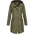 Miniatyrbilde 2 av 4: Stilig Plus Size Dame Vanntette Regnfrakk med Hette XXXXXL Army Grønn