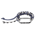 Miniatyrbilde 1 av 8: 2 i 1 flettet sløyfearmbånd for Mi Band 7 Justerbar stretchy nylon pustende sportsstropp med metallramme Marineblå
