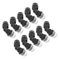 Miniatyrbillede 5 af 8: 10 stk pneumatiske konnektorer L form retvinklet udvendigt gevind Hurtig rørfittings Luftkompressor tilbehør6 02