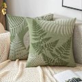 Miniatyrbilde 2 av 5: Putevar Home Hage Utendørs Innendørs Sett med 4 stk Salviegrønne Blader Pynteputetrekk Stue Stol Sofa 18x18 tommer Putetrekk 45x45cm