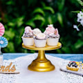 Miniatyrbillede 3 af 4: Guld Kageopsats Bryllup Dessert Cupcakes 20cm Rund Kageopsats Eftermiddagste Fødselsdagsfest Bryllup