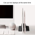 Miniatyrbillede 4 af 6: Sort aluminiumslegering Lodret Laptop Stand - Multifunktionel Køling Desktop Holder