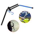 Miniatyrbilde 5 av 8: Aluminiumlegering Bueskyting Recurve Bues Stativ Holder Foldbar Brakett Stativ Henger Langbue Blå