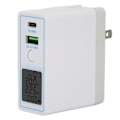 Miniatyrbilde 4 av 8: USB C vegglader PD QC 3.0 2-porters hurtigladerblokk AC100-240V med knappbryterdisplay bærbar lader US-plugg med AU-adapter