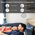 Miniatyrbillede 2 af 5: Indendørs Udendørs Termometer 10cm Fugtighedstermometer Indendørs Udendørs Lufttemperatur Monitor Aircondition Fugtighedstermometer Målerindikatorer