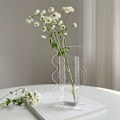 Miniatyrbild 6 av 8: Blomvas Modern Akryl Dekorativ Unik Vågig Form Vas för Sovrum Vardagsrumsbord Transparent