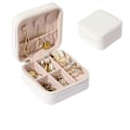 Miniatyrbillede 1 af 5: Bærbar PU Læder Smykke Organizer Rejse Opbevaringsboks med Lås til Ringe Øreringe og Mere