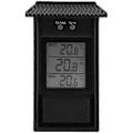 Miniatyrbild 1 av 5: Svart Digital Termometer för Utomhus Inomhus, Vattentät Trådlös Väggtermometer för Utomhusbruk, -20 till +50C