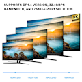 Miniatyrbild 8 av 8: DP 1.4-versionkabel 8K 4K 32,4 Gbps bandbreddsdatakabel för datorskärm 3 m/9,84 fot